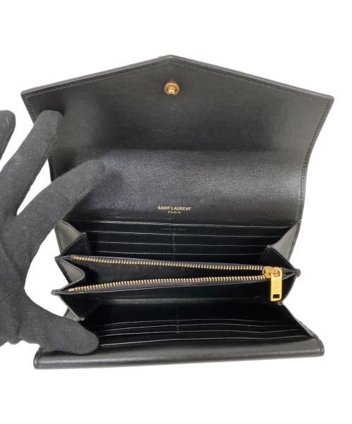 Saint Laurent Paris（サンローランパリ）Saint Laurent Paris (サンローランパリ) シェルピス長財布 ブラックの古着・服飾アイテム