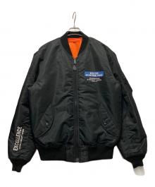 AVIREX（アヴィレックス）の古着「ピンナップガール MA-1ジャケット」｜ブラック×オレンジ