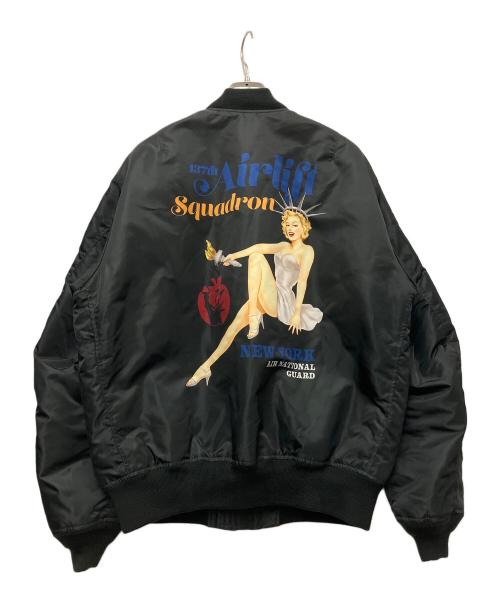 AVIREX（アヴィレックス）AVIREX (アヴィレックス) ピンナップガール MA-1ジャケット ブラック×オレンジ サイズ:不明の古着・服飾アイテム