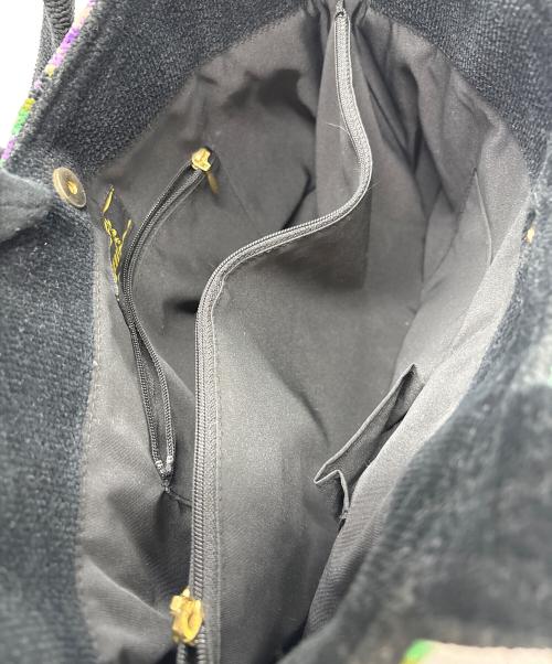 FEILER（フェイラー）FEILER (フェイラー) トートバッグ ブラック×グリーンの古着・服飾アイテム