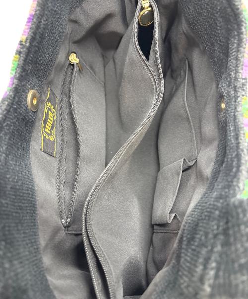 FEILER（フェイラー）FEILER (フェイラー) トートバッグ ブラック×グリーンの古着・服飾アイテム