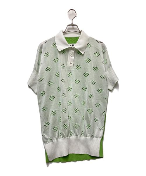 MM6 Maison Margiela（エムエムシックスメゾンマルジェラ）MM6 Maison Margiela (エムエムシックスメゾンマルジェラ) 半袖シャツ ホワイト×グリーン サイズ:Sの古着・服飾アイテム