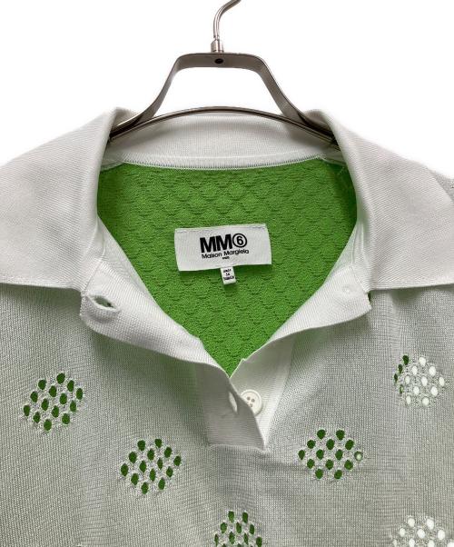 MM6 Maison Margiela（エムエムシックスメゾンマルジェラ）MM6 Maison Margiela (エムエムシックスメゾンマルジェラ) 半袖シャツ ホワイト×グリーン サイズ:Sの古着・服飾アイテム