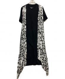 MM6 Maison Margiela（エムエムシックスメゾンマルジェラ）の古着「半袖ワンピース」｜ブラック×ホワイト