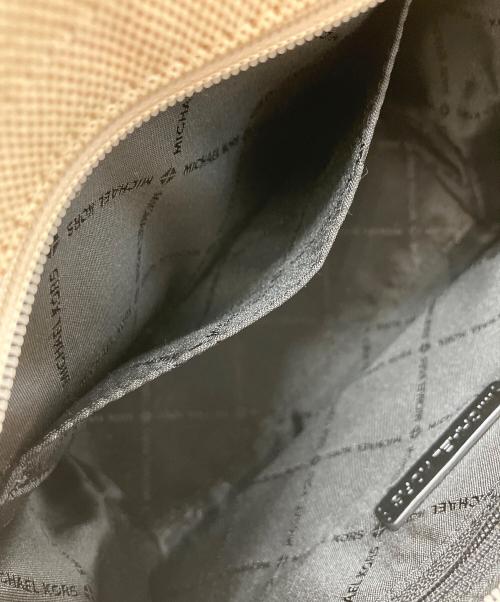 MICHAEL KORS（マイケル・コース）MICHAEL KORS (マイケル・コース) キャンバスハンドバッグ ブラック×ベージュの古着・服飾アイテム