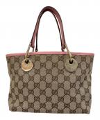 GUCCIグッチ）の古着「GGキャンバスハンドバッグ」｜ブラウン×ピンク