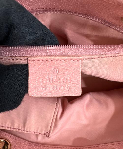GUCCI（グッチ）GUCCI (グッチ) GGキャンバスハンドバッグ ブラウン×ピンクの古着・服飾アイテム