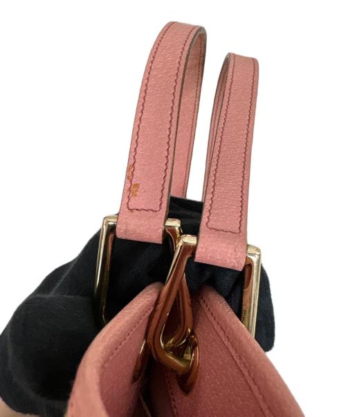GUCCI（グッチ）GUCCI (グッチ) GGキャンバスハンドバッグ ブラウン×ピンクの古着・服飾アイテム