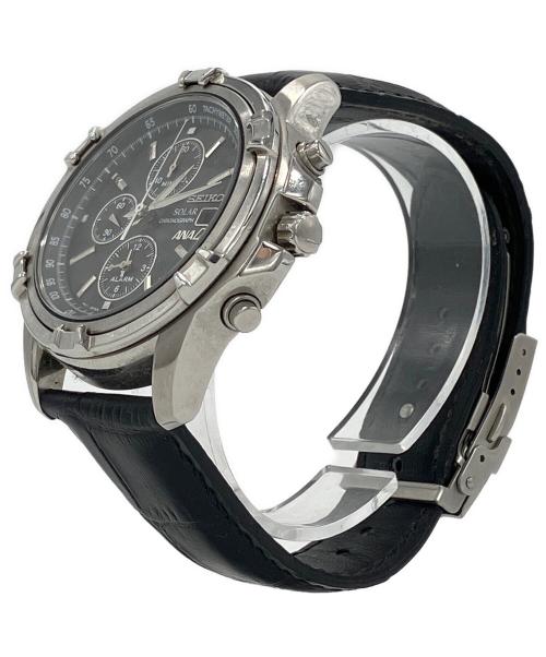SEIKO（セイコー）SEIKO (セイコー) ANA (アナ) ソーラーウォッチ ブラックの古着・服飾アイテム