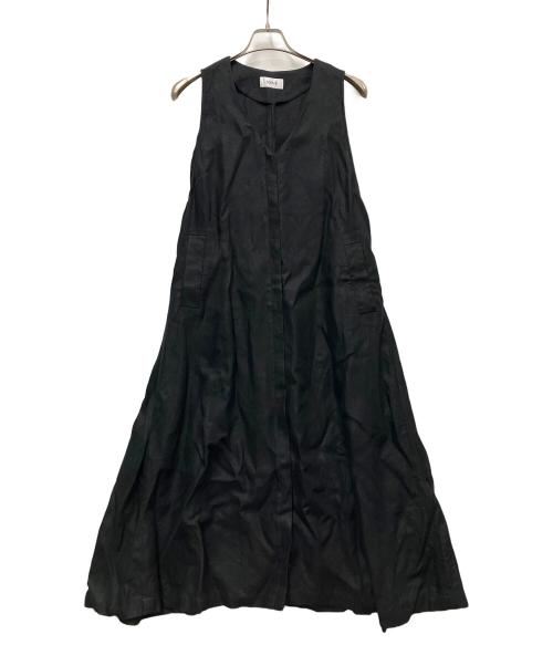 LOISIR（ロワズィール）LOISIR (ロワズィール) リネンジャンパースカート ブラック サイズ:不明の古着・服飾アイテム