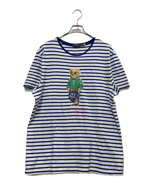 POLO（ポロ）POLO (ポロ) 半袖カットソー ブルー×ホワイト サイズ:XLの古着・服飾アイテム