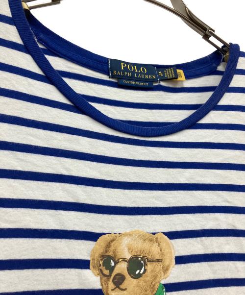 POLO（ポロ）POLO (ポロ) 半袖カットソー ブルー×ホワイト サイズ:XLの古着・服飾アイテム