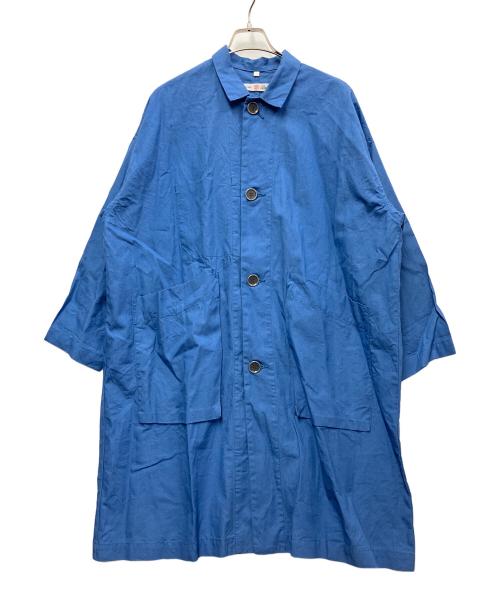 BROCANTE（ブロカント）Brocante (ブロカント) 綿ヘンプウェザーグランポッシュコート ブルー サイズ:2の古着・服飾アイテム