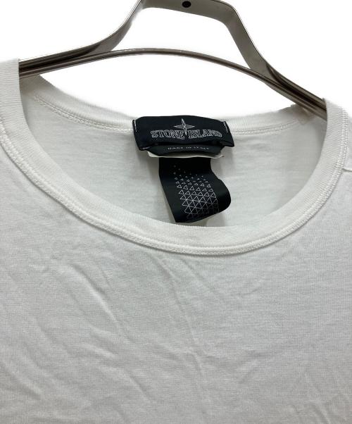 STONE ISLAND（ストーンアイランド）STONE ISLAND (ストーンアイランド) 長袖カットソー ホワイト×ブラック サイズ:Sの古着・服飾アイテム