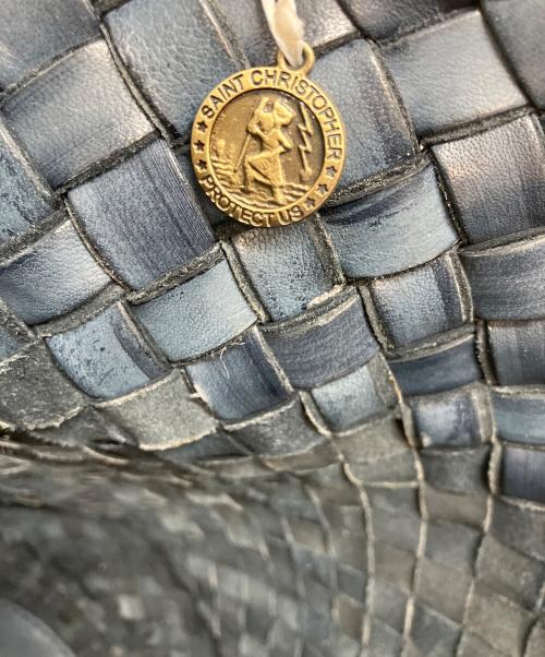 DRAGON DIFFUSION（ドラゴンディフュージョン）DRAGON DIFFUSION (ドラゴンディフュージョン) レザー編みトートバッグ ネイビーの古着・服飾アイテム