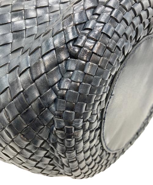 DRAGON DIFFUSION（ドラゴンディフュージョン）DRAGON DIFFUSION (ドラゴンディフュージョン) レザー編みトートバッグ ネイビーの古着・服飾アイテム