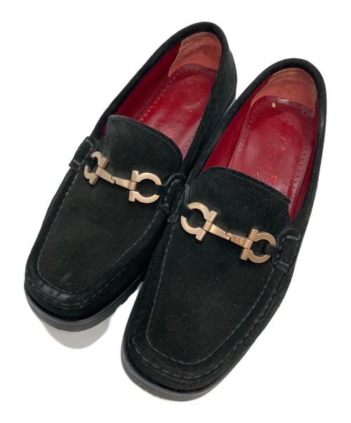 Salvatore Ferragamo（サルヴァトーレ フェラガモ）Salvatore Ferragamo (サルヴァトーレ フェラガモ) ダブルガンチーニビットローファー ブラック×レッド サイズ:不明の古着・服飾アイテム