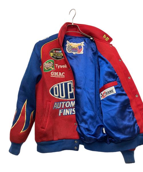 JEFF HAMILTON（ジェフハミルトン）JEFF HAMILTON (ジェフハミルトン) レーシングジャケット ブルー×レッド サイズ:Mの古着・服飾アイテム