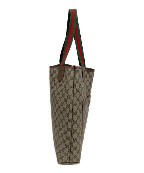 GUCCI（グッチ）GUCCI (グッチ) GGスプリームトートバッグ ベージュ×ブラウンの古着・服飾アイテム