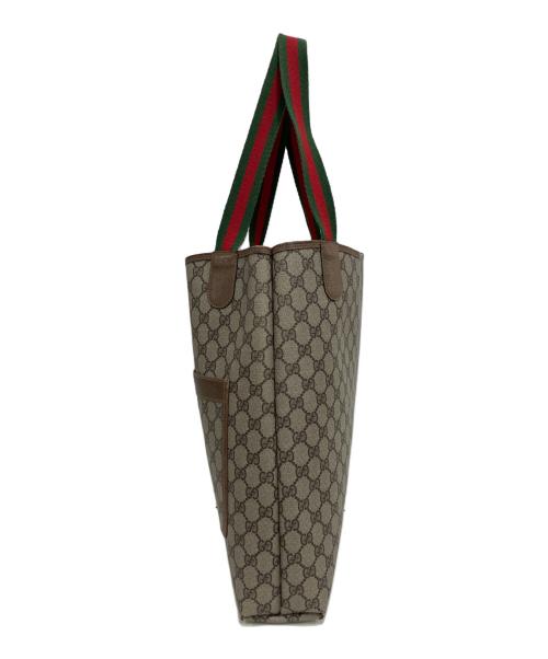 GUCCI（グッチ）GUCCI (グッチ) GGスプリームトートバッグ ベージュ×ブラウンの古着・服飾アイテム