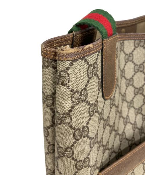 GUCCI（グッチ）GUCCI (グッチ) GGスプリームトートバッグ ベージュ×ブラウンの古着・服飾アイテム