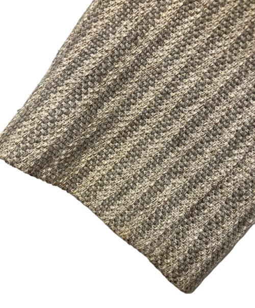 ISSEY MIYAKE（イッセイミヤケ）ISSEY MIYAKE (イッセイミヤケ) ノーカラーストライプジャケット グレー サイズ:Lの古着・服飾アイテム