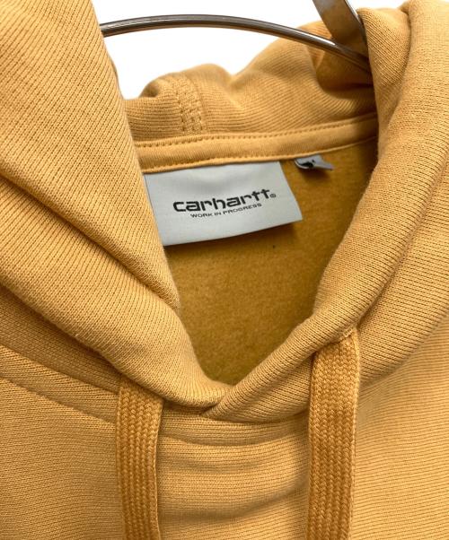 CarHartt（カーハート）CarHartt (カーハート) HOODED AMERICAN SCRIPT SWEAT マスタード サイズ:Mの古着・服飾アイテム