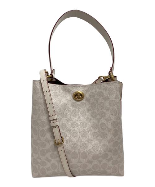 COACH（コーチ）COACH (コーチ) 2WAYショルダーバッグ  ブティックライン チャーリー バケット レッド×ホワイトの古着・服飾アイテム