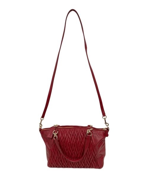 COACH（コーチ）COACH (コーチ) 2WAYショルダーバッグ　ツイスト ギャザード レザー スモール ケルシー サッチェル レッドの古着・服飾アイテム