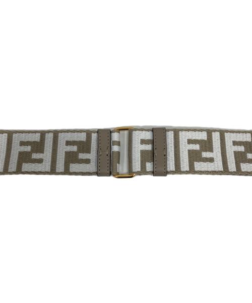 FENDI（フェンディ）FENDI (フェンディ) マルチカラーFFジャガードウェビング ショルダーストラップ ベージュ×ホワイトの古着・服飾アイテム