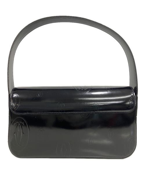 Cartier（カルティエ）Cartier (カルティエ) ブラックエナメルハンドバッグ ブラックの古着・服飾アイテム