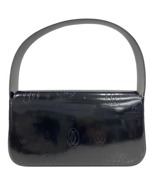 Cartier（カルティエ）Cartier (カルティエ) ブラックエナメルハンドバッグ ブラックの古着・服飾アイテム