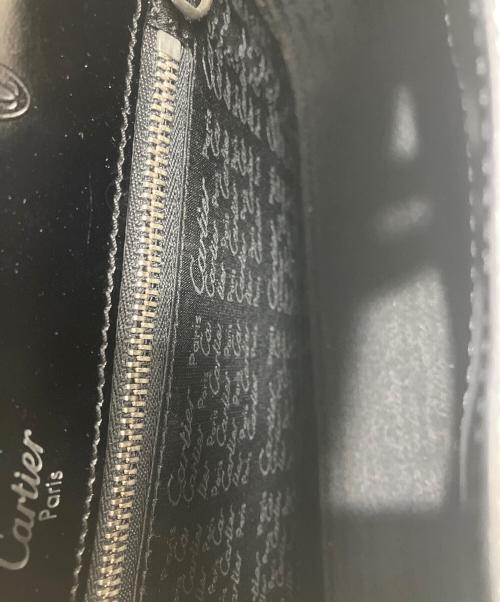 Cartier（カルティエ）Cartier (カルティエ) ブラックエナメルハンドバッグ ブラックの古着・服飾アイテム