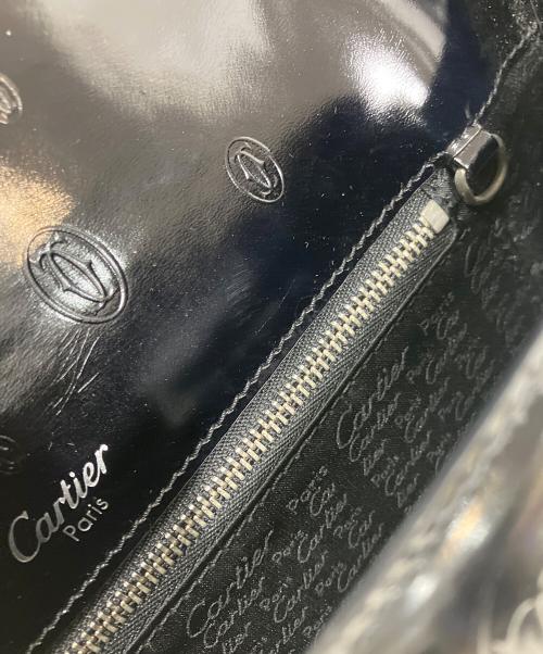 Cartier（カルティエ）Cartier (カルティエ) ブラックエナメルハンドバッグ ブラックの古着・服飾アイテム