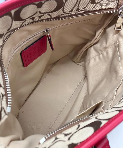 COACH（コーチ）COACH (コーチ) トートバッグ ブラウン×レッドの古着・服飾アイテム