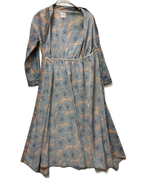 Ameri（アメリ）Ameri (アメリ) 長袖ワンピース ピンク×グレー サイズ:FREEの古着・服飾アイテム