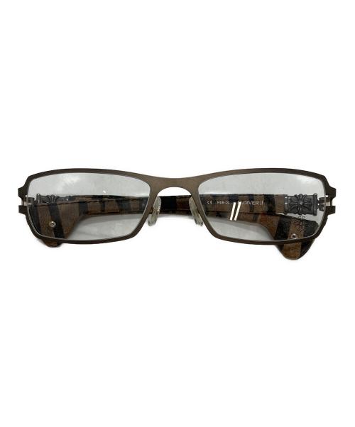 CHROME HEARTS（クロムハーツ）CHROME HEARTS (クロムハーツ) アイウェア M.DIVERⅡ ブラック×カーキの古着・服飾アイテム