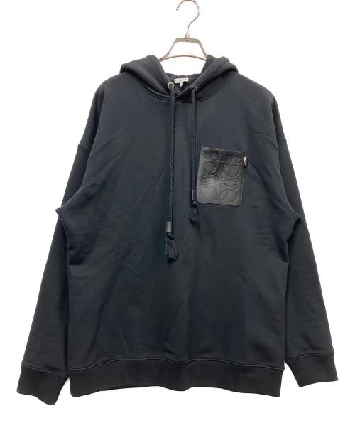 LOEWE（ロエベ）LOEWE (ロエベ) アナグラムパッチポケットフーディー ブラック サイズ:Ｓの古着・服飾アイテム