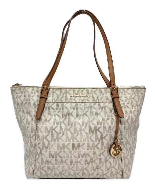 MICHAEL KORS（マイケルコース）MICHAEL KORS (マイケルコース) トートバッグ アイボリー×ベージュの古着・服飾アイテム