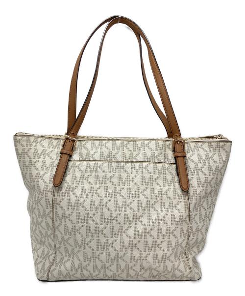 MICHAEL KORS（マイケルコース）MICHAEL KORS (マイケルコース) トートバッグ アイボリー×ベージュの古着・服飾アイテム