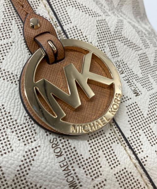MICHAEL KORS（マイケルコース）MICHAEL KORS (マイケルコース) トートバッグ アイボリー×ベージュの古着・服飾アイテム