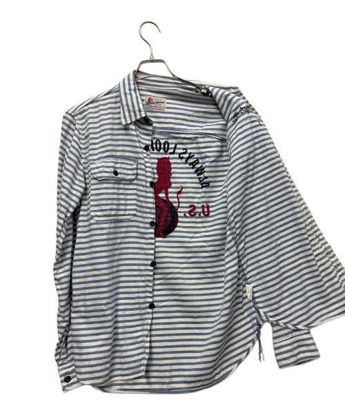 Hysteric Glamour（ヒステリックグラマー）Hysteric Glamour (ヒステリックグラマー) 長袖シャツ ブルー サイズ:Ｌの古着・服飾アイテム