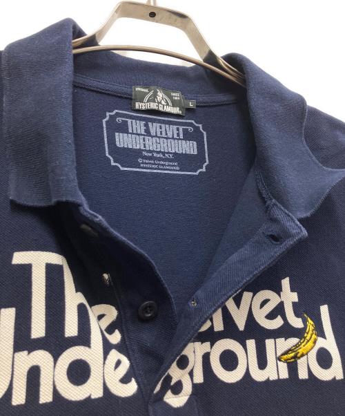 Hysteric Glamour（ヒステリックグラマー）Hysteric Glamour (ヒステリックグラマー) The Velvet Underground (ザヴェルヴェットアンダーグラウンド) 半袖シャツ ネイビー サイズ:Lの古着・服飾アイテム