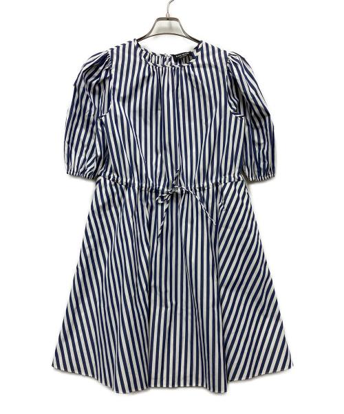 Kate Spade（ケイトスペード）Kate Spade (ケイトスペード) 半袖ワンピース ネイビー×ホワイト サイズ:XSの古着・服飾アイテム