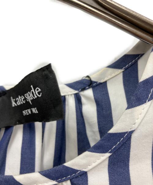 Kate Spade（ケイトスペード）Kate Spade (ケイトスペード) 半袖ワンピース ネイビー×ホワイト サイズ:XSの古着・服飾アイテム