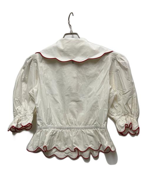 MARC JACOBS（マークジェイコブス）MARC JACOBS (マークジェイコブス) THE ROMANTIC BLOUSE ホワイト×レッド サイズ:00の古着・服飾アイテム