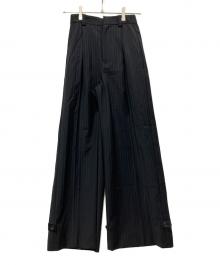 MAISON SPECIAL（メゾンスペシャル）の古着「2WAYベルテッドヘムワイドパンツ」｜ネイビー