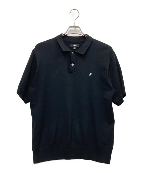 stussy（ステューシー）stussy (ステューシー) 半袖ポロシャツ ブラック サイズ:Lの古着・服飾アイテム