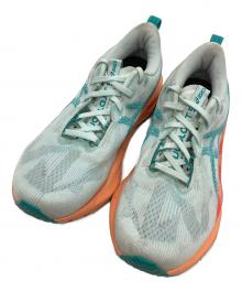 asics（アシックス）の古着「ランニングシューズ」｜スカイブルー×オレンジ