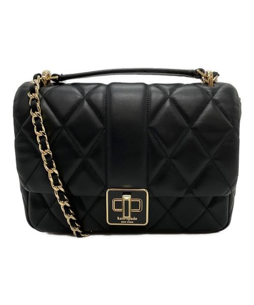 Kate Spade（ケイトスペード）Kate Spade (ケイトスペード) キャリーキルテッドスモールフラップクロスボディ ブラックの古着・服飾アイテム
